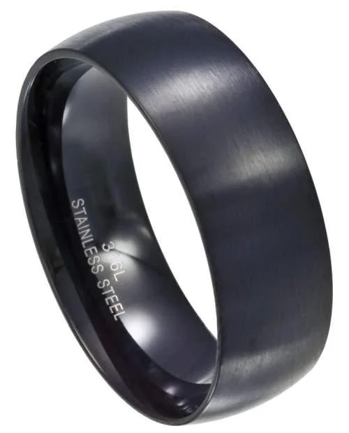 Men's polished brass rings with a warm glowMen's Stainless Steel Black Wedding Band with Matte Finish | 8 MM Men's polished brass rings with a warm glowMen's Stainless Steel Black Wedding Band with Matte Finish | 8 MM