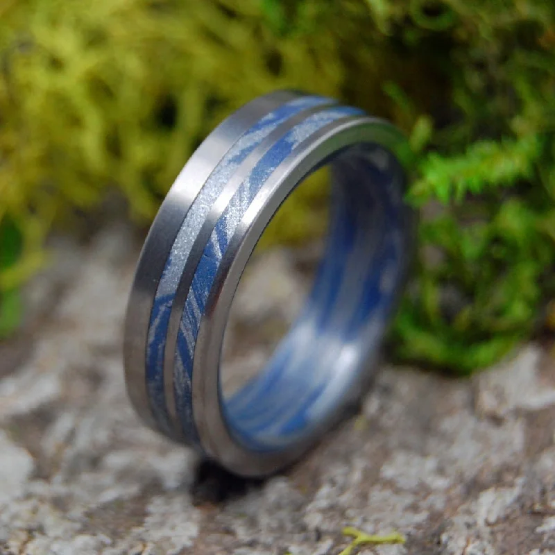 Men's two - tone rings combining silver and goldSatin Son Of Adam | Men's Mokume Gane, Titanium & Silver Wedding Ring