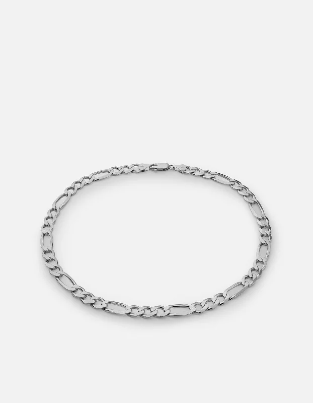 Vintage - Inspired Filigree - Design Women's Rings in Sterling Silver4.5mm Figaro Chain Choker, Sterling Silver Vintage - Inspired Filigree - Design Women's Rings in Sterling Silver4.5mm Figaro Chain Choker, Sterling Silver