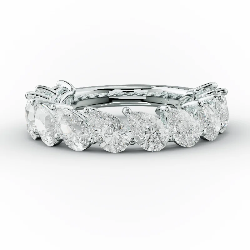 Anniversary rings with a diamond - and - garnet combination3.0 Carat Slanted Pear Diamond Anniversary Band Anniversary rings with a diamond - and - garnet combination3.0 Carat Slanted Pear Diamond Anniversary Band