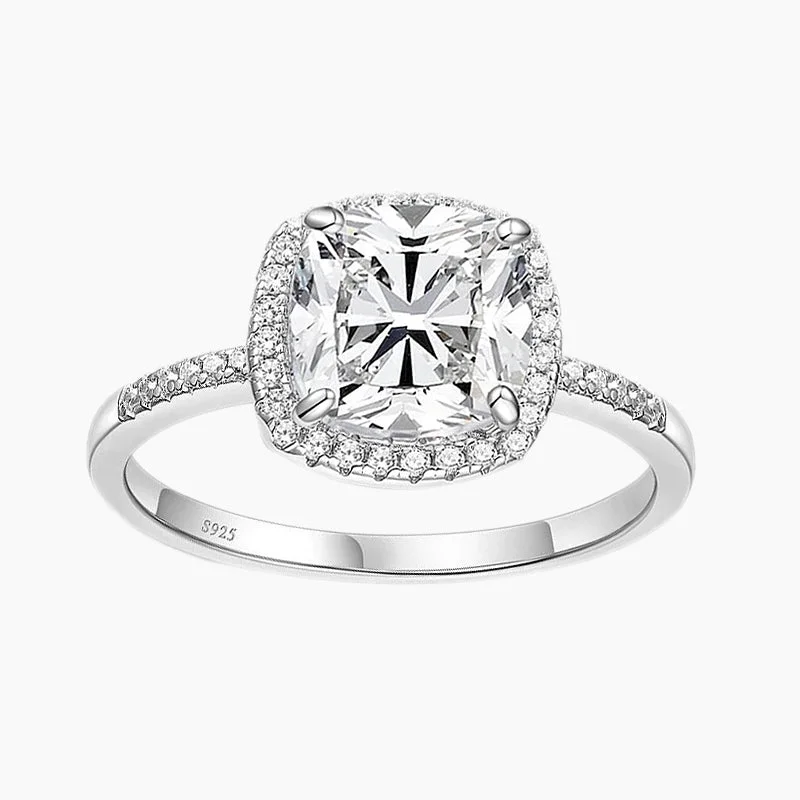 Silicone Women's Rings for a Comfortable and Durable Option2CT 925 Halo Cushion Sterling Silver CZ Ring Silicone Women's Rings for a Comfortable and Durable Option2CT 925 Halo Cushion Sterling Silver CZ Ring