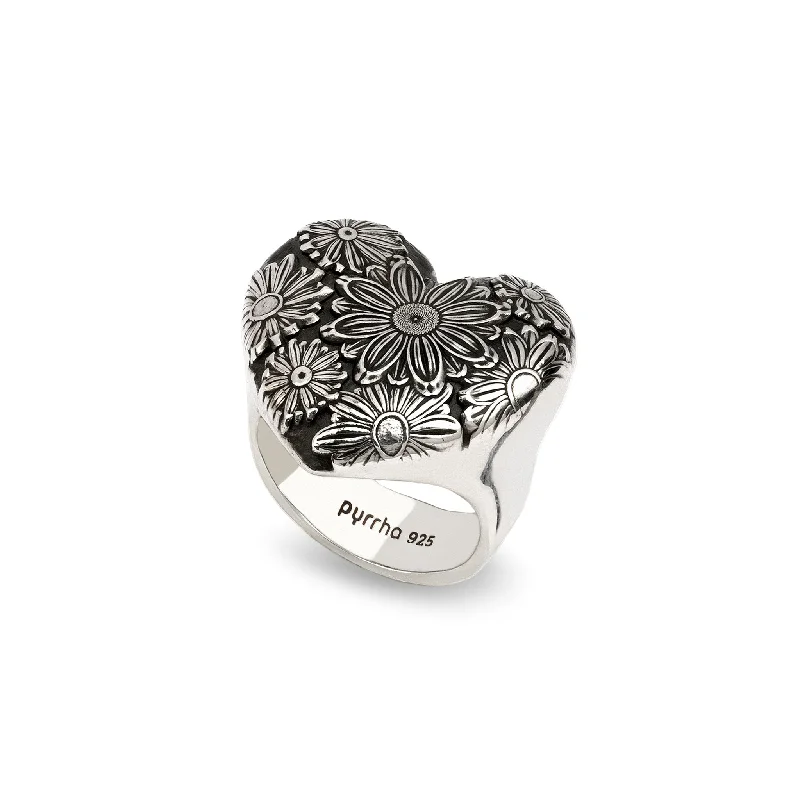 Statement - Making Cocktail Rings for Women with Large Cubic ZirconiaDaisy Large Puffed Heart Signet Ring Statement - Making Cocktail Rings for Women with Large Cubic ZirconiaDaisy Large Puffed Heart Signet Ring