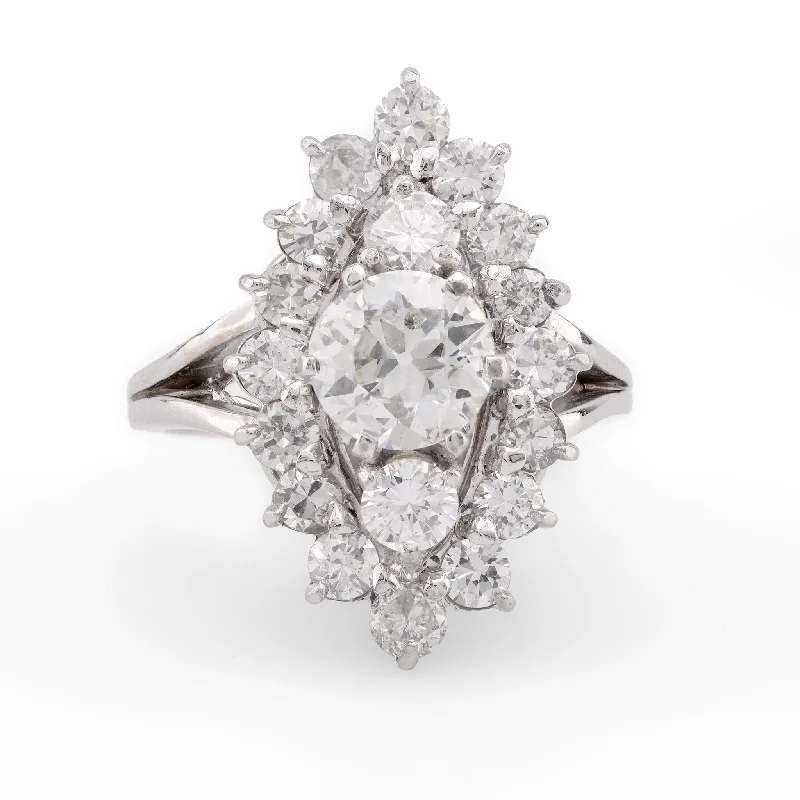 Radiant - cut diamond engagement ring with a bezel - set center stone in 18K yellow goldMid Century GIA .88 Carat Diamond 18K White Gold Navette Ring Radiant - cut diamond engagement ring with a bezel - set center stone in 18K yellow goldMid Century GIA .88 Carat Diamond 18K White Gold Navette Ring