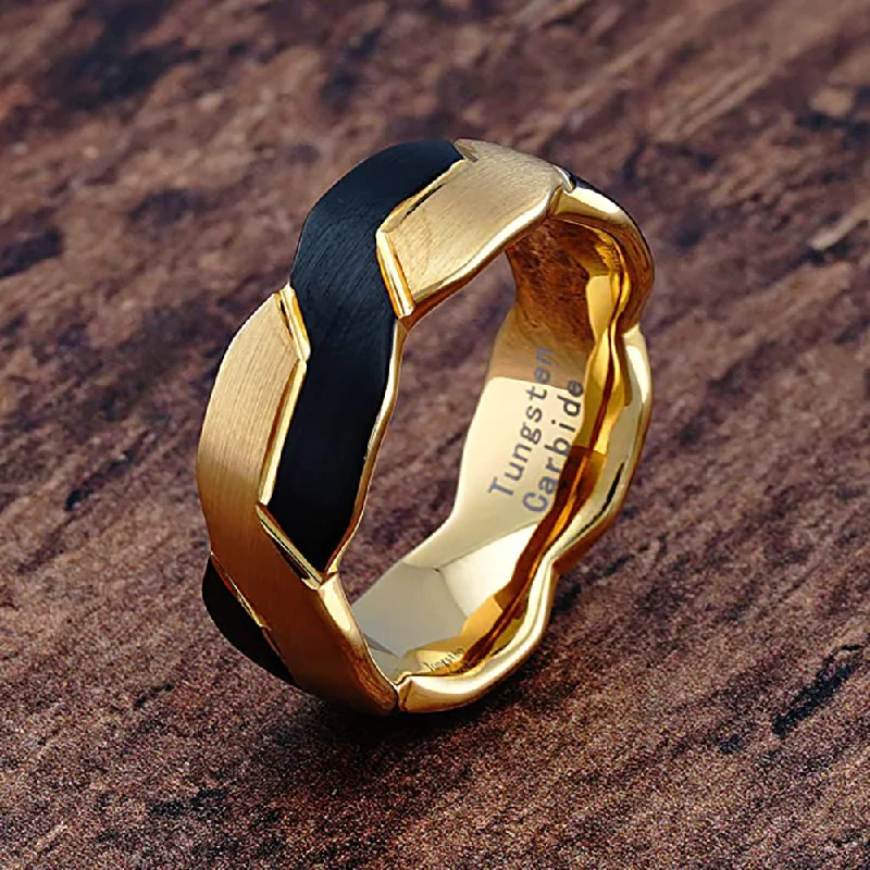 Enamel - Coated Women's Rings in Bright, Bold ColorsTungsten Black and Gold Infinity Knot Ring, Tungsten Rings for Men Wedding Band Enamel - Coated Women's Rings in Bright, Bold ColorsTungsten Black and Gold Infinity Knot Ring, Tungsten Rings for Men Wedding Band