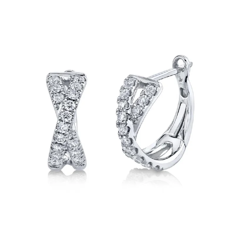 Men's Diamond Engagement Rings with Platinum Band and Halo Setting for a Luxury ProposalShy 14Kw Criss Cross Diamond Huggies Men's Diamond Engagement Rings with Platinum Band and Halo Setting for a Luxury ProposalShy 14Kw Criss Cross Diamond Huggies