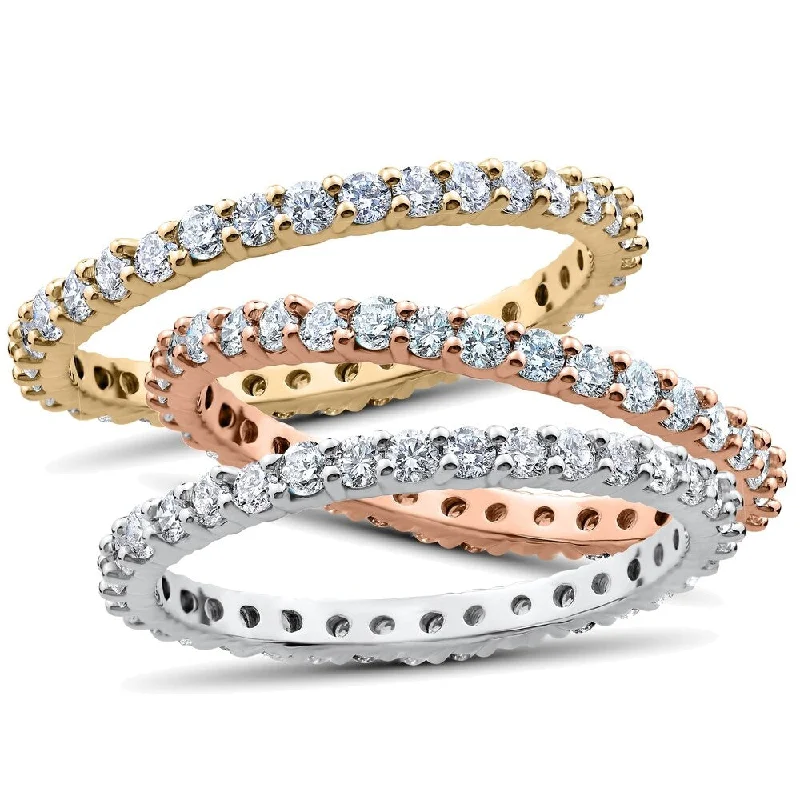 Women's Diamond Rings with Amethyst and Diamond Combinations for a Purple - Hued Elegance1ct Lab Grown Diamond Eternity Wedding Ring in 14k Gold Women's Diamond Rings with Amethyst and Diamond Combinations for a Purple - Hued Elegance1ct Lab Grown Diamond Eternity Wedding Ring in 14k Gold