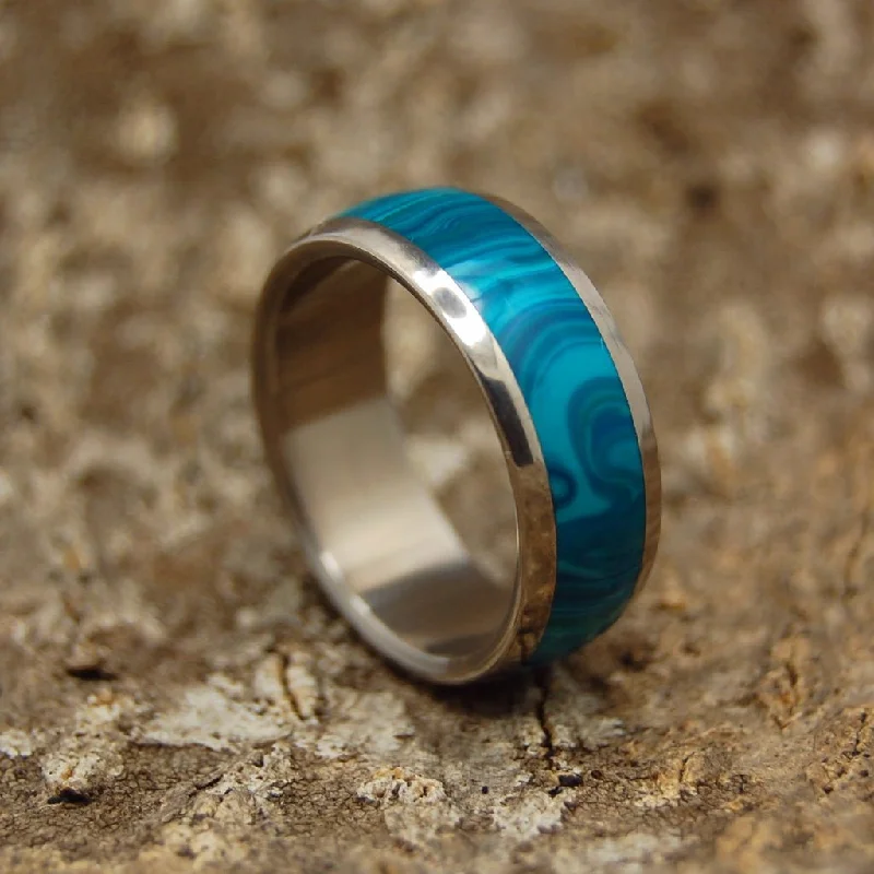 Gothic - Style Women's Rings with Black Onyx and Silver SkullsDomed Chrysocolla | Men's Chrysocolla & Titanium Wedding Ring Gothic - Style Women's Rings with Black Onyx and Silver SkullsDomed Chrysocolla | Men's Chrysocolla & Titanium Wedding Ring