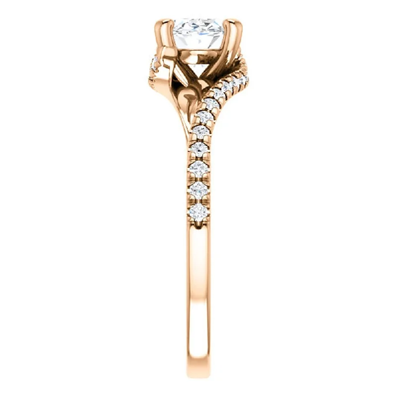 Princess - Cut Women's Diamond Rings in White Gold with a High - Clarity Diamond for a Modern Look1 /4Ct Oval Diamond Engagement Ring (1ct center) Rose Gold Lab Grown