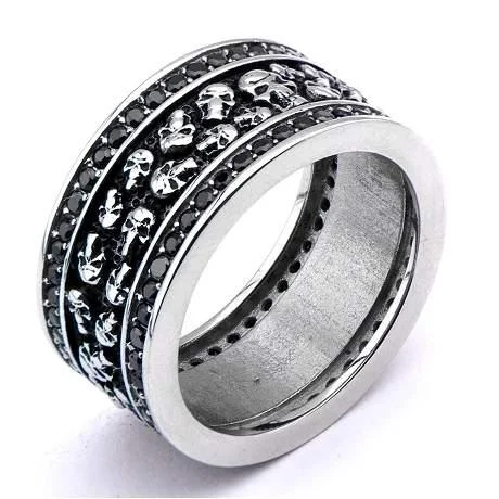 Men's magnetic rings for potential health benefitsStainless Steel Multi Skull Ring with Modern -12mm Men's magnetic rings for potential health benefitsStainless Steel Multi Skull Ring with Modern -12mm