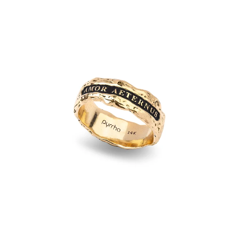 Enamel - Coated Women's Rings in Bright, Bold ColorsEternal Love Wide 14K Gold Textured Band Ring Enamel - Coated Women's Rings in Bright, Bold ColorsEternal Love Wide 14K Gold Textured Band Ring