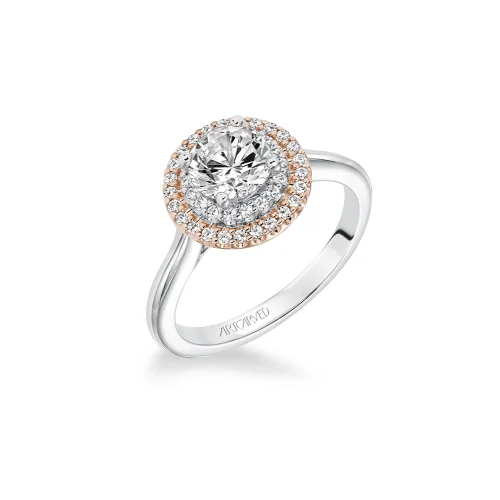 Men's Tourmaline Engagement Rings in 18K Two - Tone Gold with a Floral - Inspired SettingArtcarved Engagement Ring 31-V612ERR-E Men's Tourmaline Engagement Rings in 18K Two - Tone Gold with a Floral - Inspired SettingArtcarved Engagement Ring 31-V612ERR-E