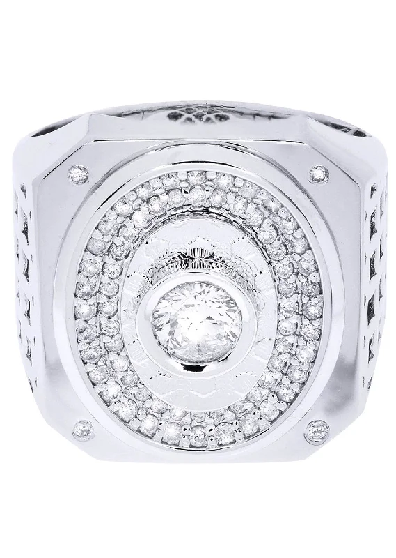 Marquise - Cut Women's Diamond Rings in Palladium for a Unique and Elongated ShapeWhite Gold Pinky Diamond Ring| 1 Carats| 17.096 Grams