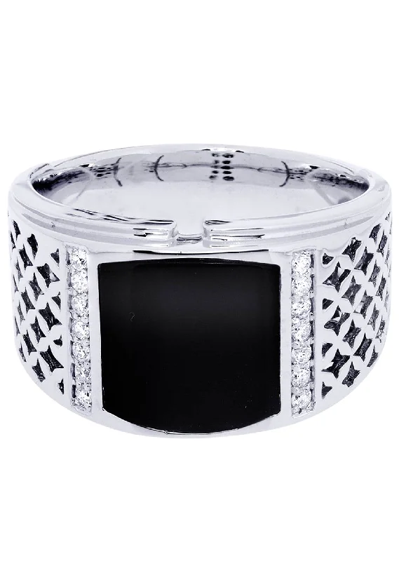 Channel - Set Women's Diamond Rings with Diamonds Securely Held in a Metal Groove for DurabilityWhite Gold Pinky Diamond Ring| 0.18 Carats| 12.91 Grams