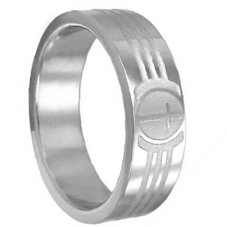 Men's Viking - inspired rings with ancient symbolsMen's Titanium Lasered Cross Ring with Flat Face and Polished Finish | 8mm Men's Viking - inspired rings with ancient symbolsMen's Titanium Lasered Cross Ring with Flat Face and Polished Finish | 8mm