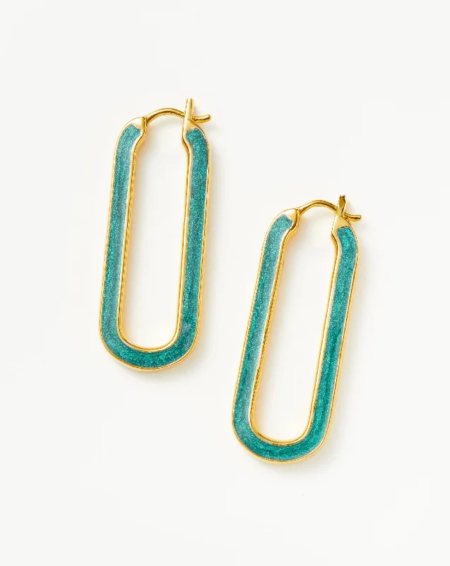 Statement hoop earringsEnamel Haze Ovate Large Hoop Earrings