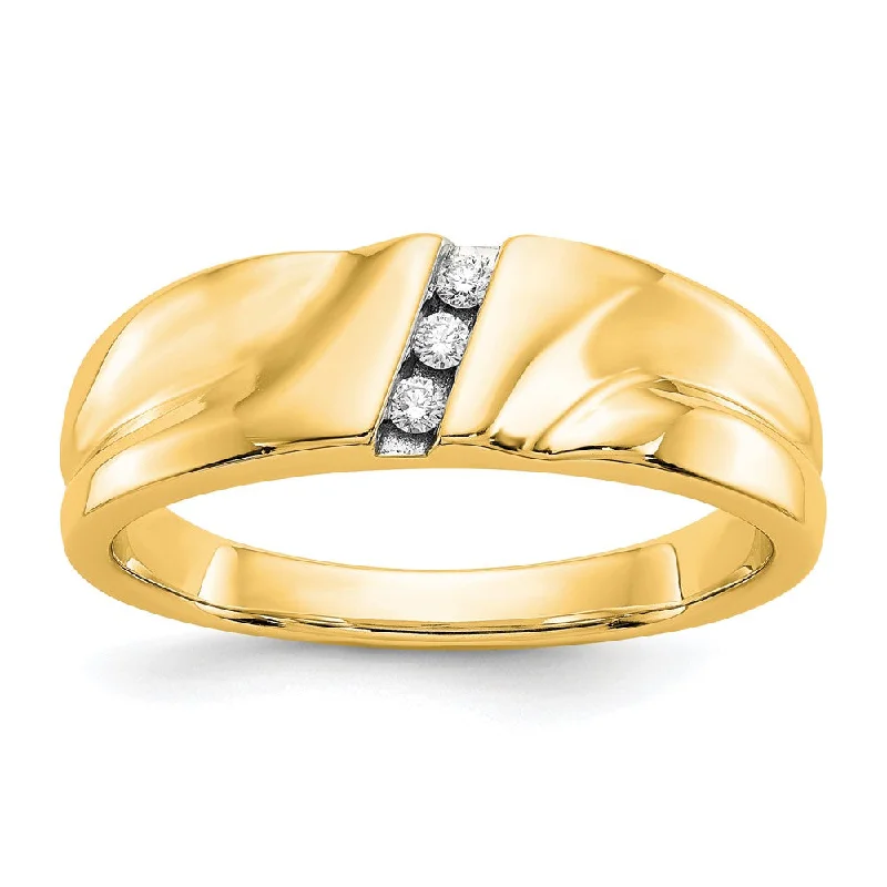 Men's sapphire - set rings for a royal blue hue14K Yellow Gold Diamond Mens Ring