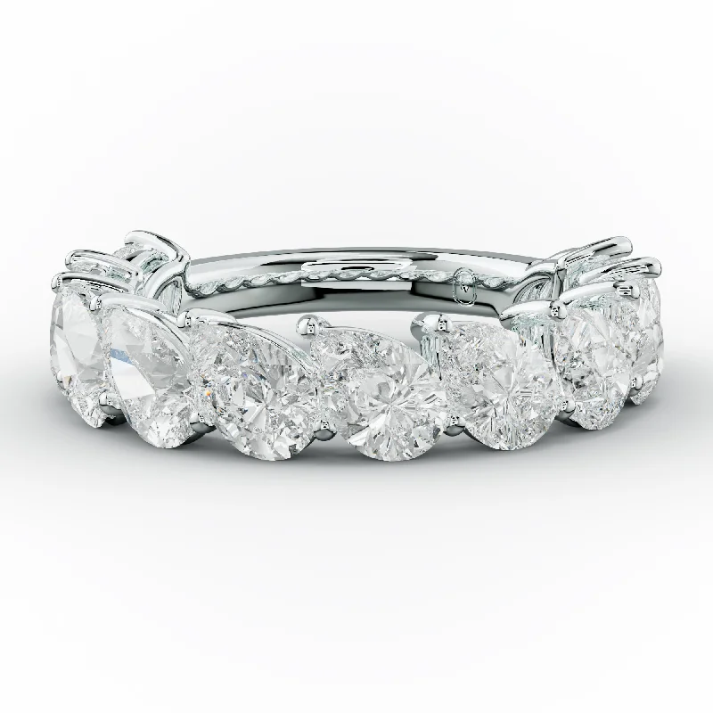 Anniversary rings with a diamond - and - aquamarine combination4.0 Carat Slanted Pear Diamond Anniversary Band Anniversary rings with a diamond - and - aquamarine combination4.0 Carat Slanted Pear Diamond Anniversary Band