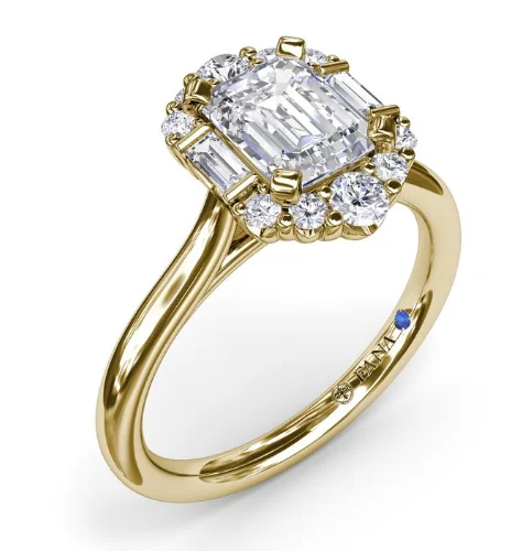 Men's Tourmaline Engagement Rings in 18K Two - Tone Gold with a Floral - Inspired Setting14K Yellow Gold 0.31cttw VS FG Graduated Halo Emerald Diamond Semi-Mount Ring by Fana Men's Tourmaline Engagement Rings in 18K Two - Tone Gold with a Floral - Inspired Setting14K Yellow Gold 0.31cttw VS FG Graduated Halo Emerald Diamond Semi-Mount Ring by Fana
