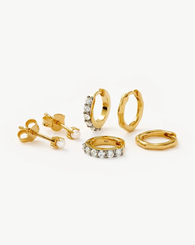 Gold hoop earringsPearl Mix & Match Charm Hoop Earring Set | 18ct Gold Vermeil/Pearl Gold hoop earringsPearl Mix & Match Charm Hoop Earring Set | 18ct Gold Vermeil/Pearl