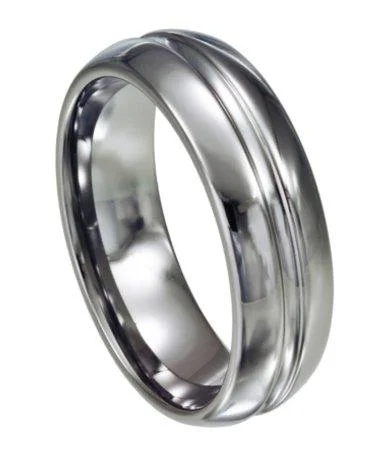 Men's spinning rings for fidget - friendly useTungsten Ring with Center Groove -8mm Men's spinning rings for fidget - friendly useTungsten Ring with Center Groove -8mm