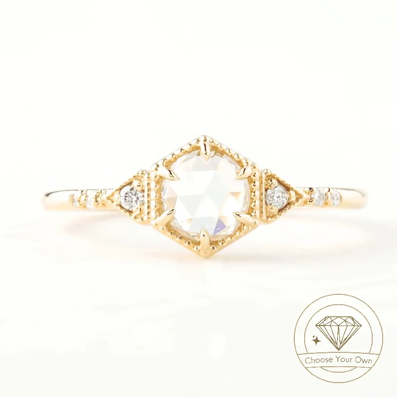 Channel - Set Women's Diamond Rings with Diamonds Securely Held in a Metal Groove for DurabilityAgatha Ring, Round Rose Cut Diamond Channel - Set Women's Diamond Rings with Diamonds Securely Held in a Metal Groove for DurabilityAgatha Ring, Round Rose Cut Diamond