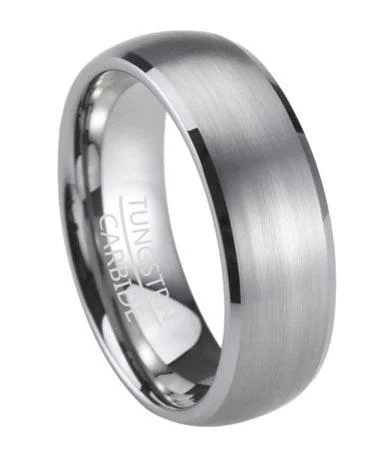 Men's leather - wrapped rings for a rustic charmTungsten Men's Wedding Band with Satin Finish Oval Profile | 8mm Men's leather - wrapped rings for a rustic charmTungsten Men's Wedding Band with Satin Finish Oval Profile | 8mm