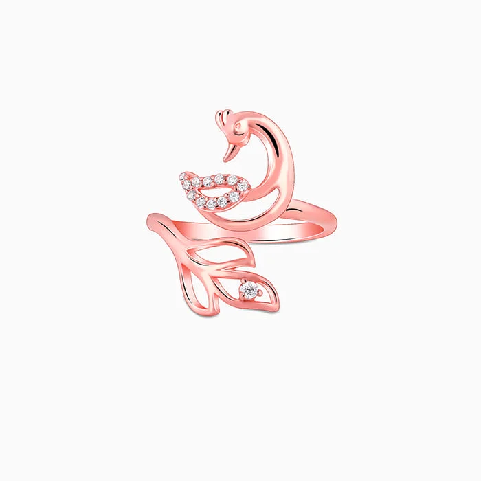 Art Deco - Inspired Women's Rings with Geometric Shapes in 14K GoldRose Gold Mohini Mor Ring