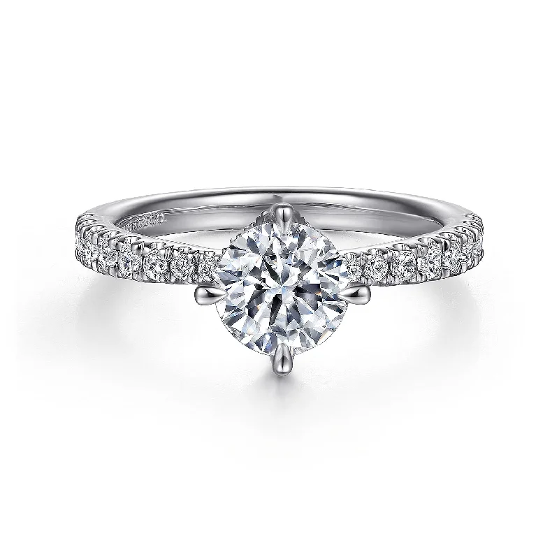 Women's Diamond Rings with Opal Inlays and Diamond Accents for a Mysterious and Iridescent LookGabriel 14K White Gold 0.38ctw 4 Prong Style Diamond Semi-Mount Engagement Ring Women's Diamond Rings with Opal Inlays and Diamond Accents for a Mysterious and Iridescent LookGabriel 14K White Gold 0.38ctw 4 Prong Style Diamond Semi-Mount Engagement Ring