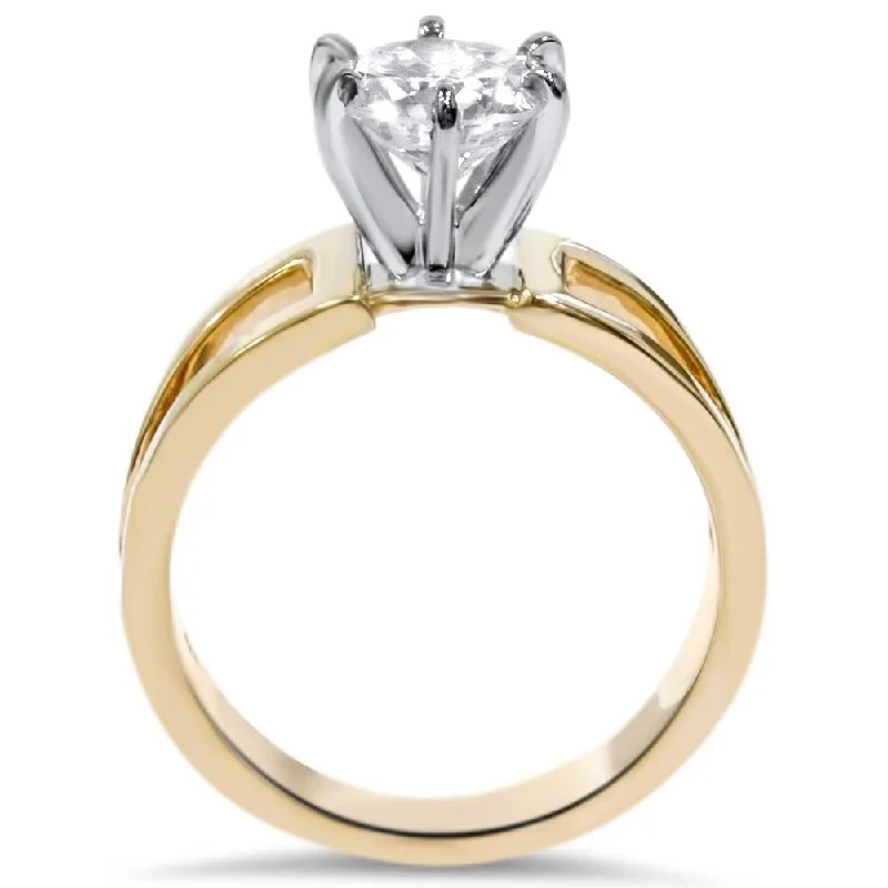 Adjustable Women's Diamond Rings with a Flexible Band for a Comfortable and Custom FitCertified 2ct Round Solitaire Lab Grown Diamond Engagement Ring Yellow Gold
