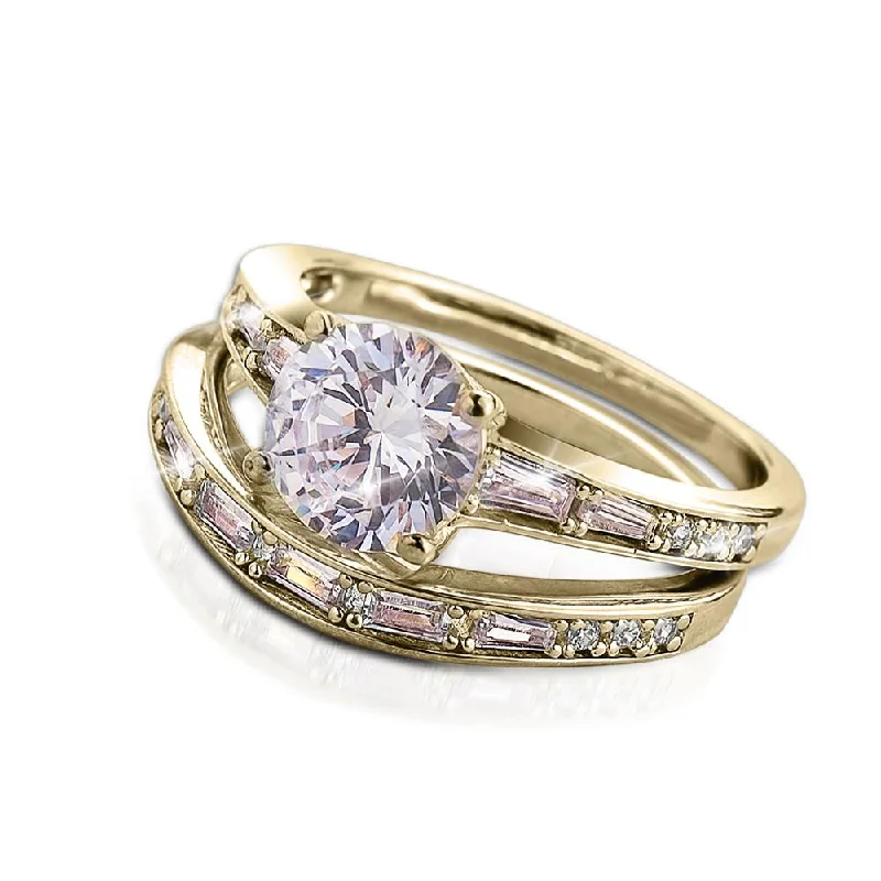 Minimalist Women's Rings with a Single Pearl in 14K Gold - Plated BandsSolia Duo Ring