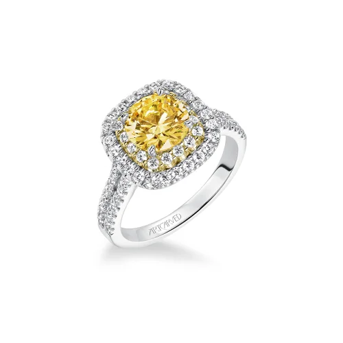 Men's Tourmaline Engagement Rings in 18K Two - Tone Gold with a Floral - Inspired SettingArtcarved Engagement Ring 31-V611GRA-E Men's Tourmaline Engagement Rings in 18K Two - Tone Gold with a Floral - Inspired SettingArtcarved Engagement Ring 31-V611GRA-E