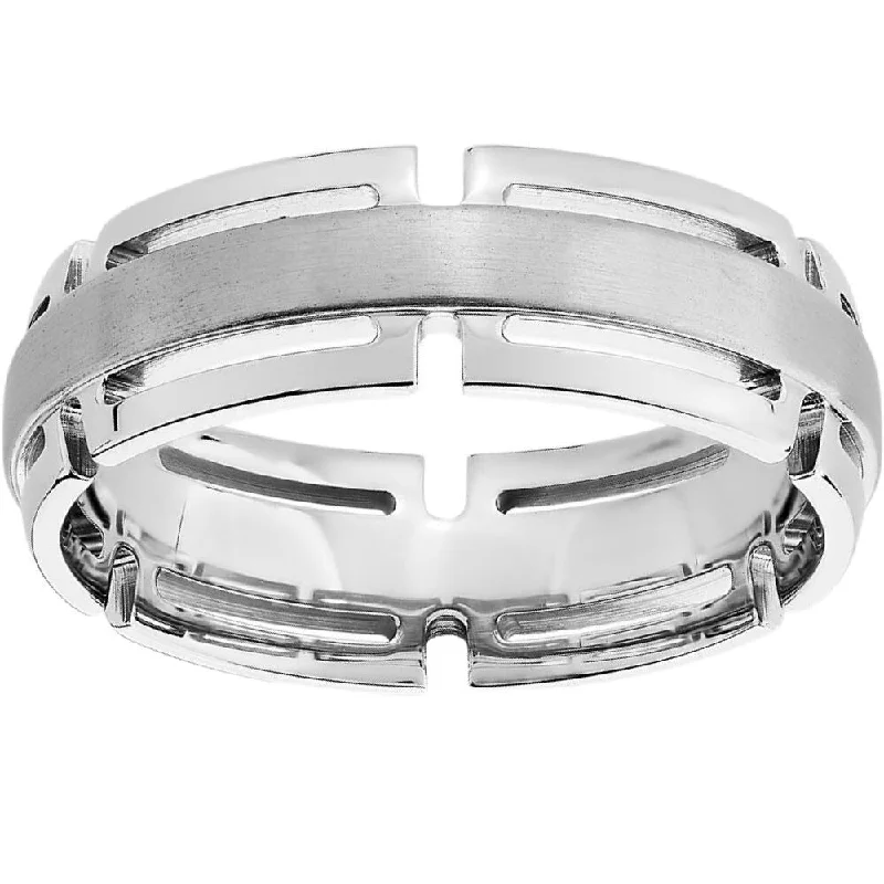 Women's Diamond Rings with Opal Inlays and Diamond Accents for a Mysterious and Iridescent LookMen's 7mm Modern Link Edge Wedding Ring in White, Yellow, or Rose Gold Women's Diamond Rings with Opal Inlays and Diamond Accents for a Mysterious and Iridescent LookMen's 7mm Modern Link Edge Wedding Ring in White, Yellow, or Rose Gold