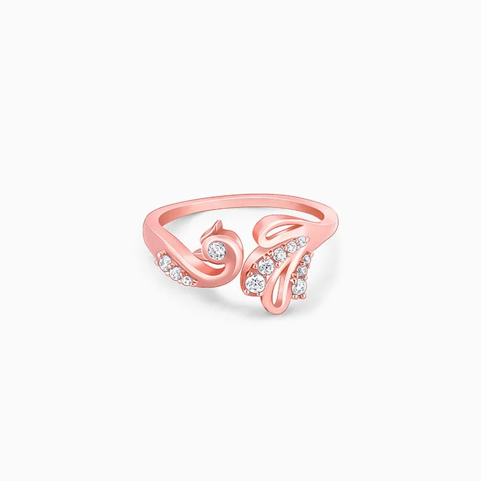 Magnetic Clasp Women's Rings for Easy Wearing and RemovalRose Gold Manmohak Mor Ring Magnetic Clasp Women's Rings for Easy Wearing and RemovalRose Gold Manmohak Mor Ring