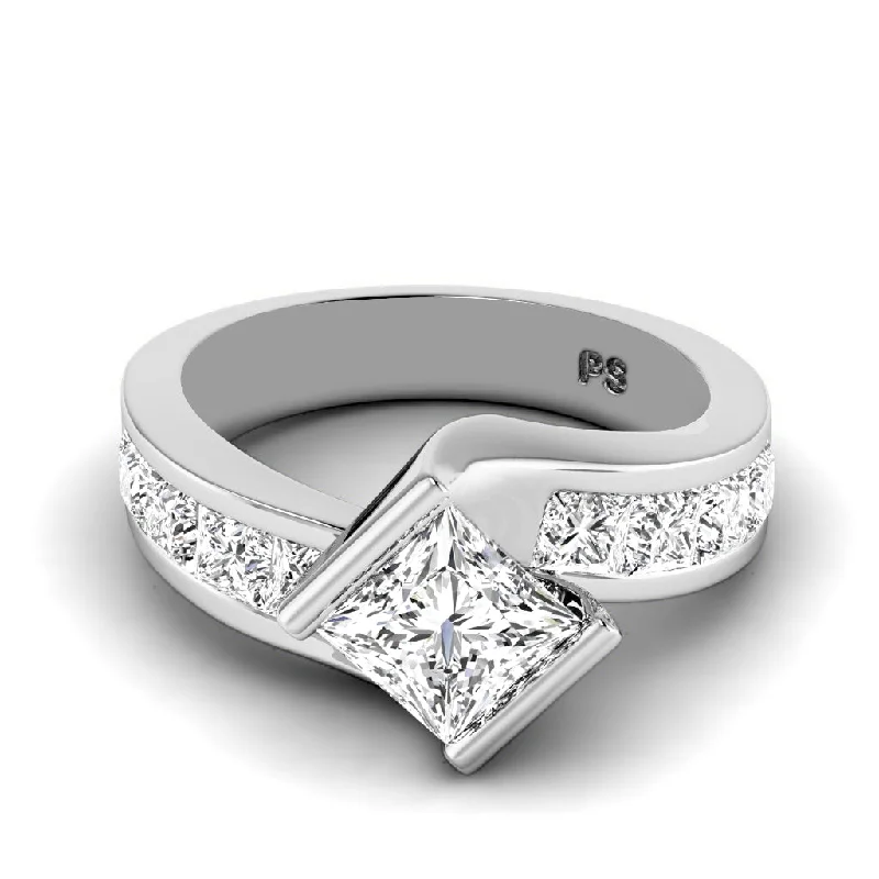 Men's Aquamarine Engagement Rings in 9K Gold with a Bezel - Set Stone2.10-4.60 CT Princess Cut Lab Grown Diamonds - Engagement Ring Men's Aquamarine Engagement Rings in 9K Gold with a Bezel - Set Stone2.10-4.60 CT Princess Cut Lab Grown Diamonds - Engagement Ring