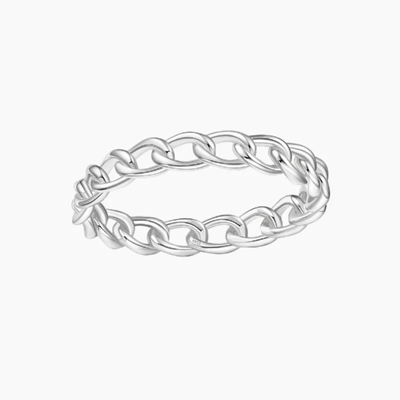 Enamel - Coated Women's Rings in Bright, Bold Colors3.8mm Sterling Silver Gold Plated Chain Ring Enamel - Coated Women's Rings in Bright, Bold Colors3.8mm Sterling Silver Gold Plated Chain Ring