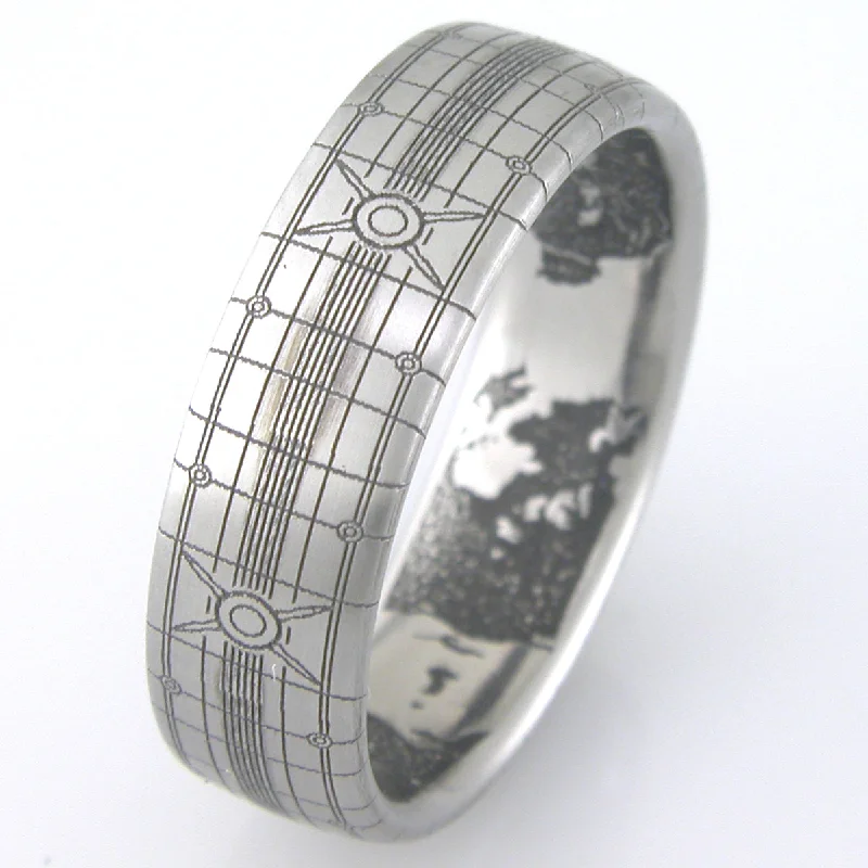 Military - Inspired Titanium Rings with a Dog Tag - Style CharmOriginal Gamer Ring Military - Inspired Titanium Rings with a Dog Tag - Style CharmOriginal Gamer Ring