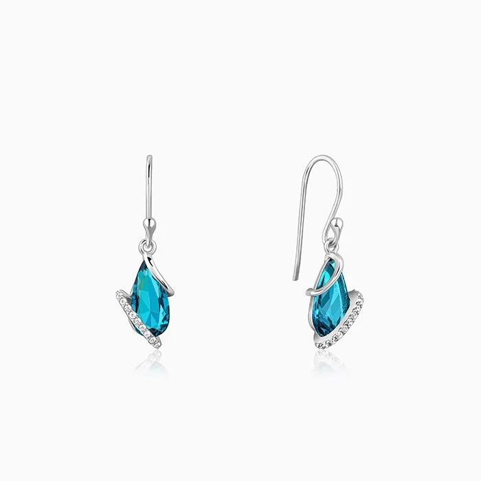 Huggie hoop earringsSilver Blue Night Earrings