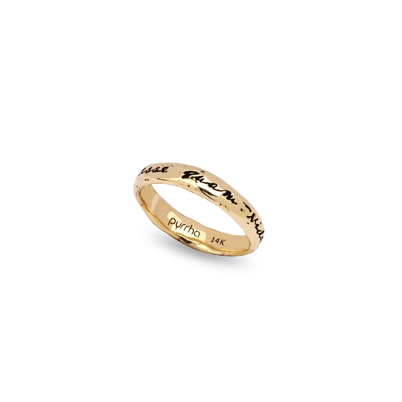 Floral - Patterned Women's Rings in 18K Yellow Gold for a Feminine LookTo Be Rather Than To Seem 14K Gold Poesy Ring Floral - Patterned Women's Rings in 18K Yellow Gold for a Feminine LookTo Be Rather Than To Seem 14K Gold Poesy Ring