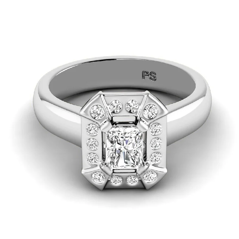 Men's Diamond Engagement Rings with Platinum Band and Halo Setting for a Luxury Proposal0.51-1.66 CT Round & Radiant Cut Diamonds - Engagement Ring Men's Diamond Engagement Rings with Platinum Band and Halo Setting for a Luxury Proposal0.51-1.66 CT Round & Radiant Cut Diamonds - Engagement Ring
