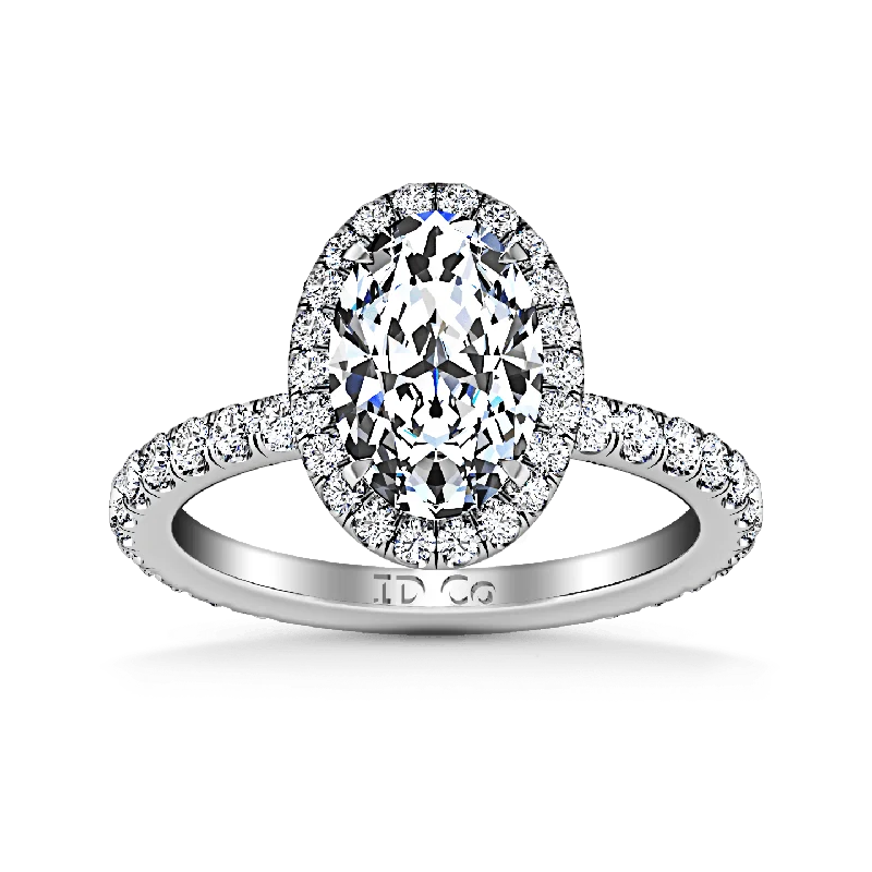 Enamel - Coated Women's Rings in Bright, Bold ColorsHalo Oval Diamond Engagement Ring Elsa 14K White Gold Enamel - Coated Women's Rings in Bright, Bold ColorsHalo Oval Diamond Engagement Ring Elsa 14K White Gold