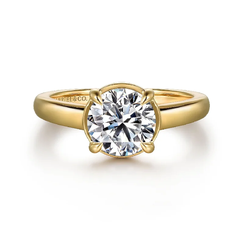 Art Deco - Inspired Women's Diamond Rings with Geometric Designs and Baguette - Cut DiamondsGabriel 14K Yellow Gold 0.15ctw 4 Prong Style Diamond Semi-Mount Engagement Ring Art Deco - Inspired Women's Diamond Rings with Geometric Designs and Baguette - Cut DiamondsGabriel 14K Yellow Gold 0.15ctw 4 Prong Style Diamond Semi-Mount Engagement Ring