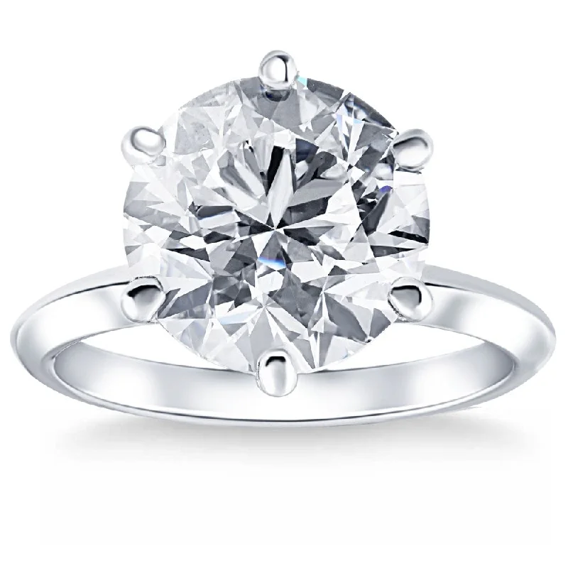 Women's Solitaire Diamond Rings with Round - Cut Diamonds and Platinum Settings for an Elegant EngagementCertified 6Ct Solitaire Diamond Engagement Ring White Gold Lab Grown Women's Solitaire Diamond Rings with Round - Cut Diamonds and Platinum Settings for an Elegant EngagementCertified 6Ct Solitaire Diamond Engagement Ring White Gold Lab Grown