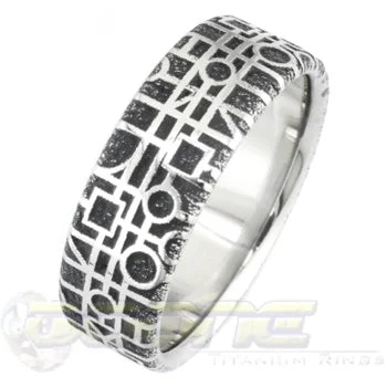 Military - Inspired Titanium Rings with a Dog Tag - Style CharmContemp Reverse