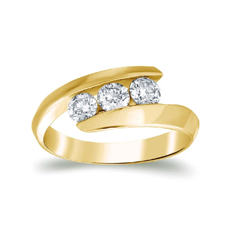 Heart - Shaped Women's Diamond Rings in Rose Gold for a Romantic and Symbolic GiftAuriya Contemporary 1/2ct TDW 3-Stone Bypass Diamond Ring 14k Gold Heart - Shaped Women's Diamond Rings in Rose Gold for a Romantic and Symbolic GiftAuriya Contemporary 1/2ct TDW 3-Stone Bypass Diamond Ring 14k Gold