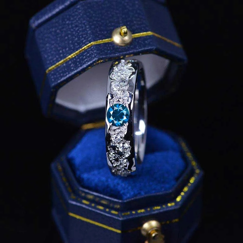Men's black ceramic rings for a modern and edgy lookGrand Canyon Cornflower Sapphire Ring V2 Men's black ceramic rings for a modern and edgy lookGrand Canyon Cornflower Sapphire Ring V2