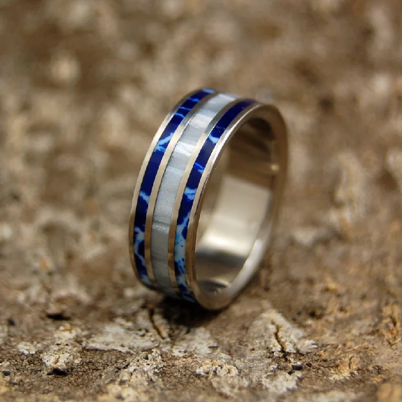 Art Deco - Inspired Women's Rings with Geometric Shapes in 14K GoldCobalt Blue | Men's Cobalt Stone, Marbled Resin & Titanium Wedding Ring Art Deco - Inspired Women's Rings with Geometric Shapes in 14K GoldCobalt Blue | Men's Cobalt Stone, Marbled Resin & Titanium Wedding Ring