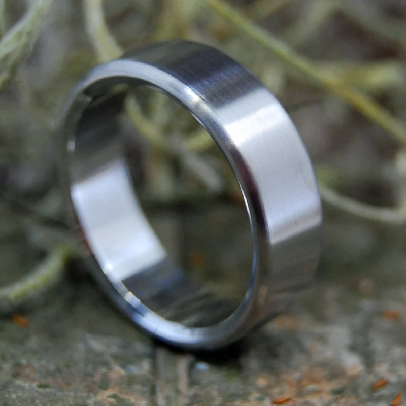 Men's polished brass rings with a warm glowSatin Steel | Men's Satin Steel Wedding Ring