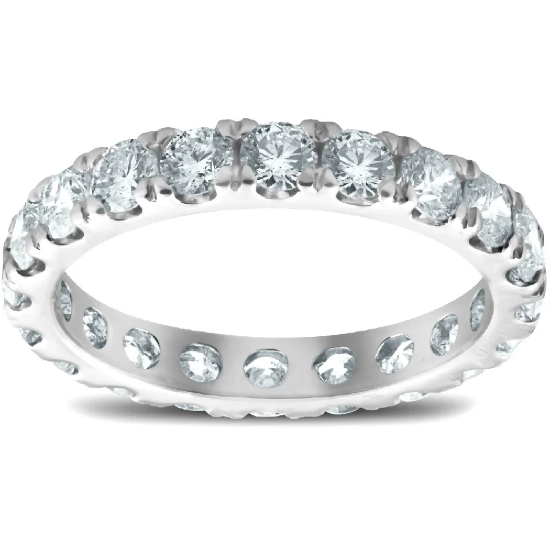 Women's Diamond Rings with Amethyst and Diamond Combinations for a Purple - Hued Elegance2.13 Ct Diamond Eternity Ring Womens Wedding Band 14k White Gold Lab Grown Size 6.5