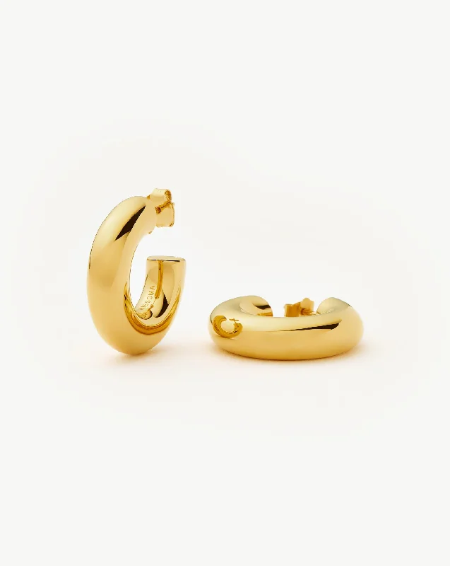 Trendy hoop earringsChubby Medium Hoop Earrings | 18ct Gold Vermeil