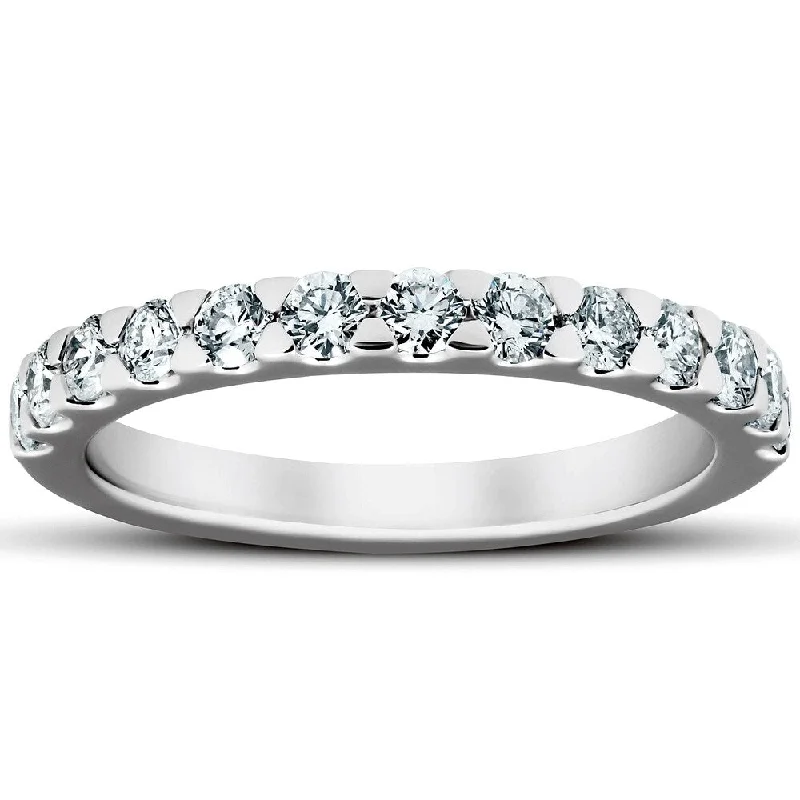 Tennis - Style Women's Diamond Rings with a Continuous Row of Diamonds for a Classic and Versatile Look3/4Ct Diamond Wedding Womens Ring Anniversary Stackable Band 14k White Gold Tennis - Style Women's Diamond Rings with a Continuous Row of Diamonds for a Classic and Versatile Look3/4Ct Diamond Wedding Womens Ring Anniversary Stackable Band 14k White Gold